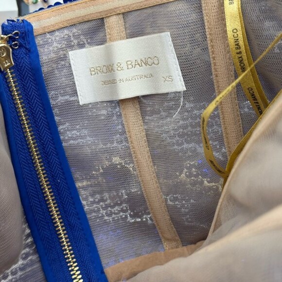 🆕 BRONX & BANCO 🧿 NWOT Farah Strapless Sequins Gown, Royal Blue, Sz XS US 2 - Picture 15 of 16